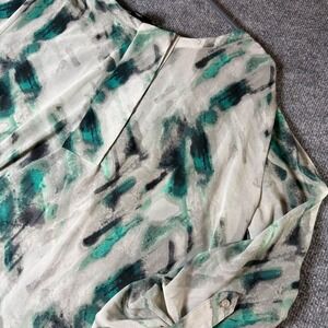 Mossimo Womens Tunic Top Blouse Abstract Print Teal Black White XXL TTG